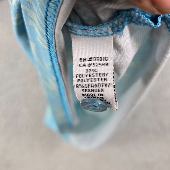 Straight Down Men's Performance Golf Polo Shirt Blue Hawaiian Style Size M - Picture 7 of 10